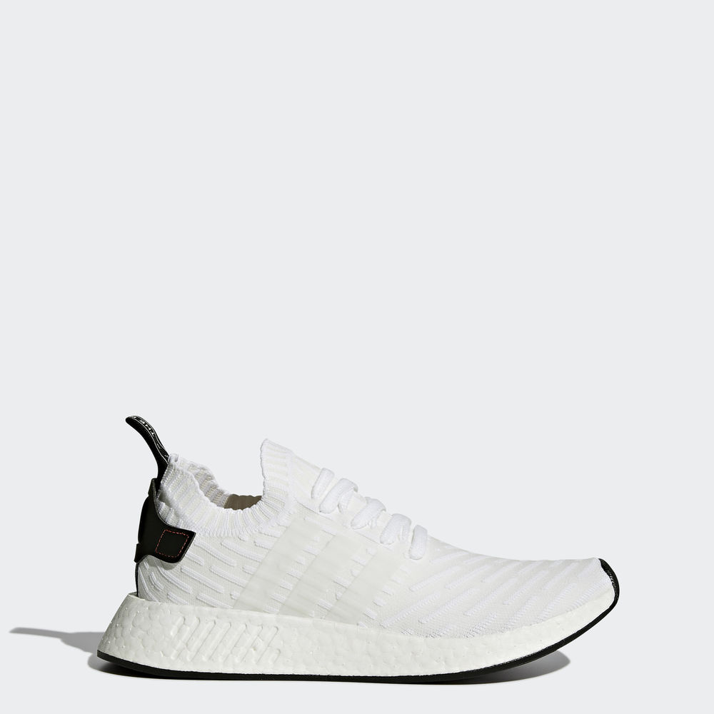 Adidas Nmd_r2 Primeknit - Originals γυναικεια - Ασπρα/Μαυρα/Ασπρα,Μέγεθος: EU 36 – 54 2/3 (235LQVWF)